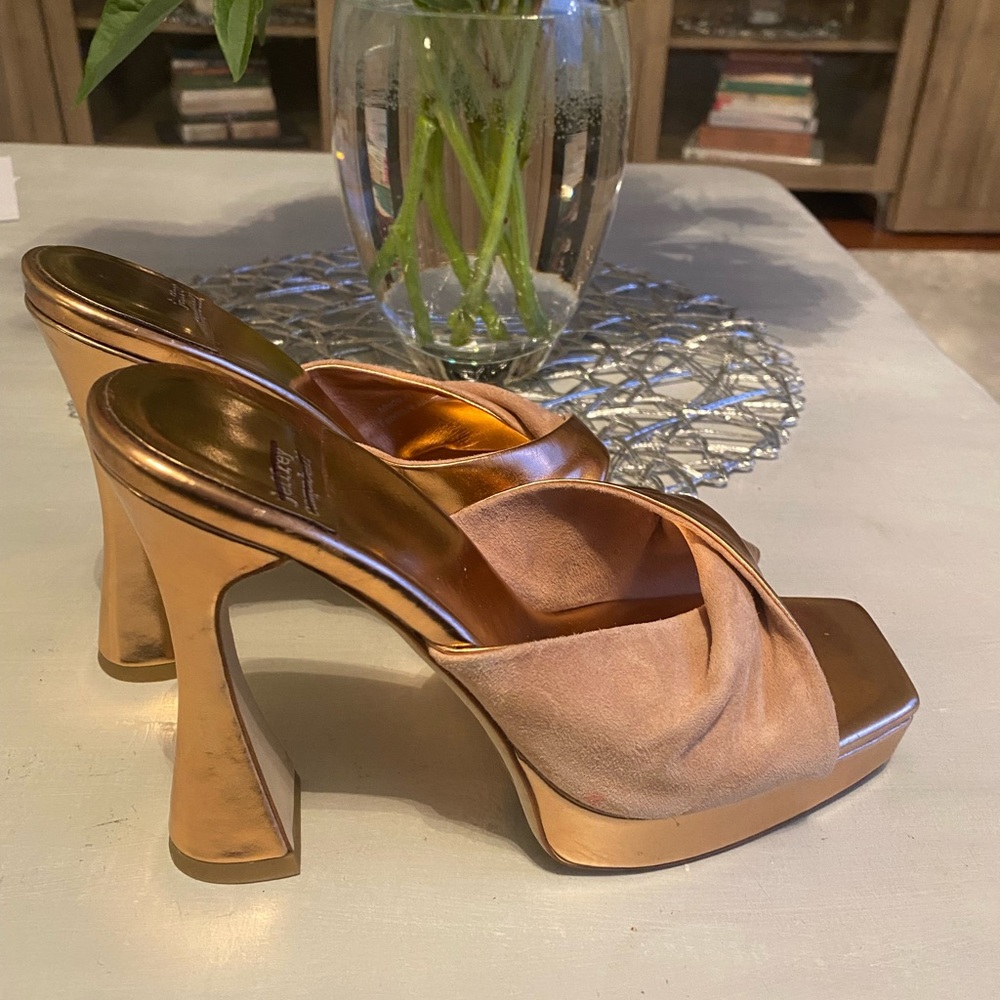 New Jeffrey Campbell Hollyweird in Rose Gold Natural Suede Size 8.5 - Picture 8 of 15